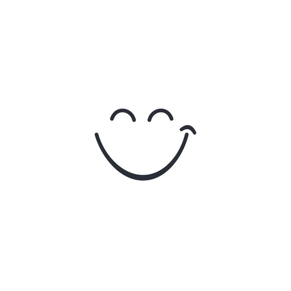 Breites Lächeln Okay Lineares Vektor Symbol Isoliert Auf Weißem Hintergrund — Stockvektor