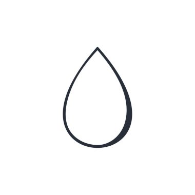 Bir damla. Sıvı. Beyaz arkaplanda izole edilmiş vektör doğrusal simgesi.