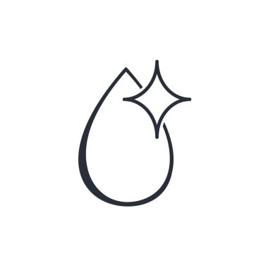 Saf damla. Beyaz arkaplanda izole edilmiş vektör doğrusal simgesi.