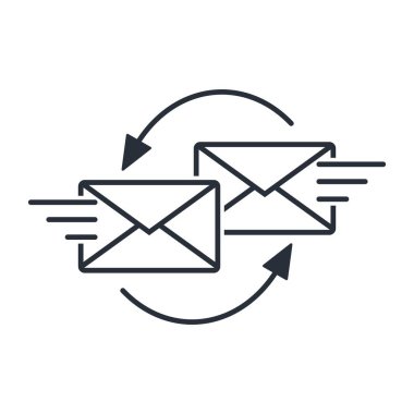 İş yazışmaları. Servis uzaktan erişimi. Beyaz arkaplanda izole edilmiş vektör doğrusal simgesi.