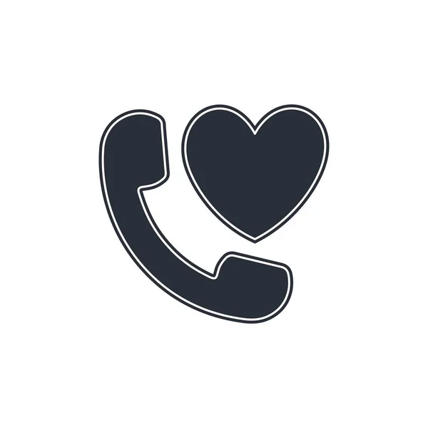 Phone Heart Conversation Heart Intimate Talk Vector Icon Illustration Isolated — Stock Vector