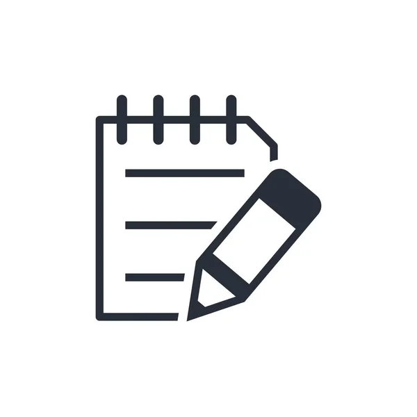 Schreiben Notizbuch Datei Bearbeiten Icon Anmelden Dokument Mit Stift Lineares — Stockvektor