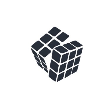 Küpü monte ediyorum. Çok katmanlı teknoloji. Zor bir süreç. Beyaz arkaplanda vektör simgesi izole edildi.