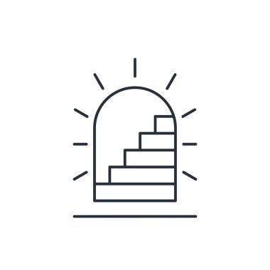 Passage with stairs up. Vector linear icon isolated on white background. vector Passage with stairs up. Vector linear icon isolated on white background. vector