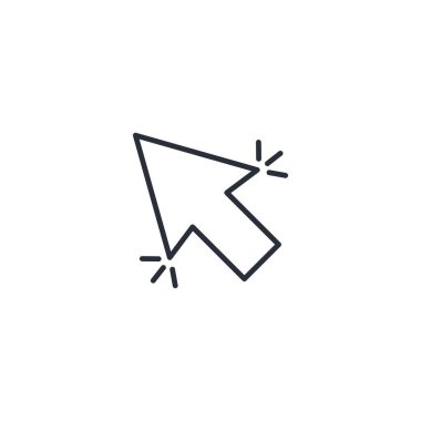  Seçim ve kontrol için ok. İmleç. Beyaz arkaplanda izole edilmiş vektör doğrusal simgesi.