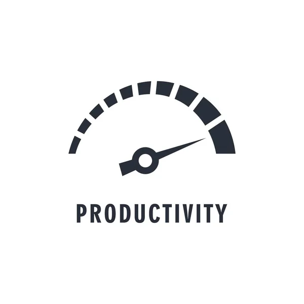 Drehzahlmesser Und Zeiger Produktivitätssteigerung Vektor Symbol Isoliert Auf Weißem Hintergrund — Stockvektor