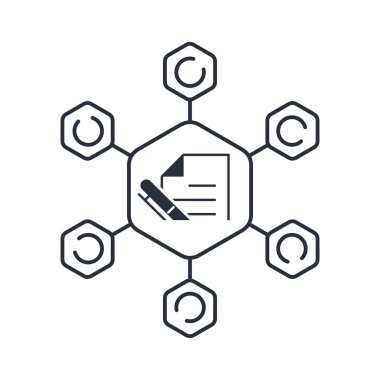 Sosyal ağ ve yazı. E-posta gönderiyorum. Beyaz arkaplanda izole edilmiş vektör doğrusal simgesi.