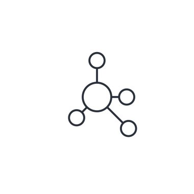 Sosyal ağ. Ağda eylem paylaşımı. İş bağlantıları. Sosyal Ortam. Vektör doğrusal simgesi beyaz arkaplanda izole edildi.