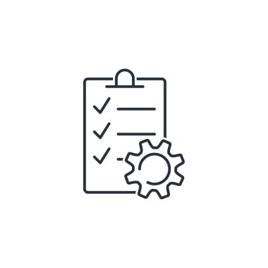 Belge ve ekipman. Test kağıdı. Beyaz arkaplanda izole edilmiş vektör doğrusal simgesi.