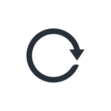 Ok dairesel hareketi. Tazele ya da ekle. İnfaz işlemi. Vektör illüstrasyonu beyaz arkaplanda izole edildi.