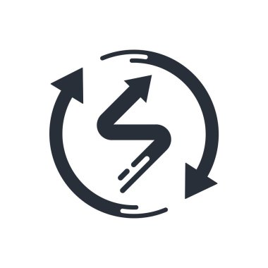 Yön değiştir. Diğer olasılıklar. Vektör simgesi beyaz arkaplanda izole edildi.