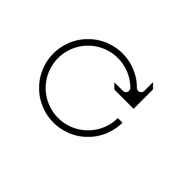 箭头的更新过程 重新启动 重新调整或旋转动作 矢量标志的设计 在白色背景上孤立的说明 — 图库矢量图片