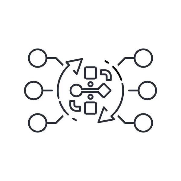 Data Handling Optimization Process Vector Linear Icon Isolated White Background — ストックベクタ