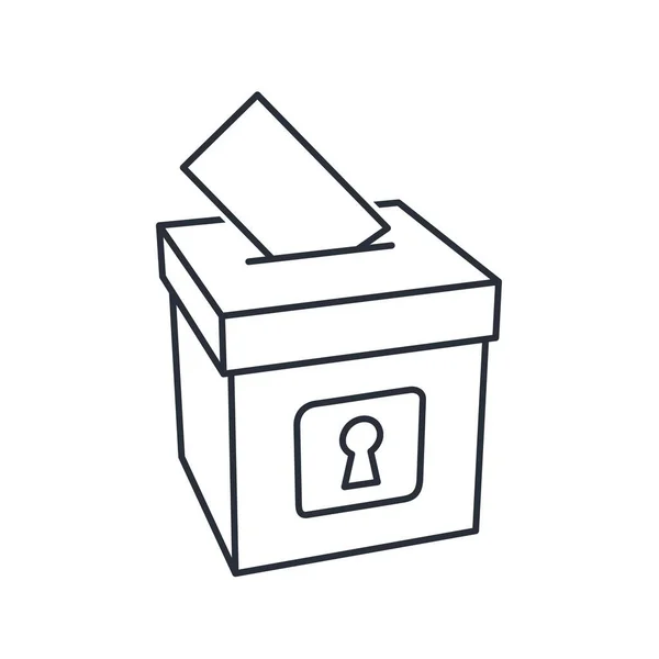 Caja Votación Con Cerradura Icono Lineal Vectorial Aislado Sobre Fondo — Vector de stock