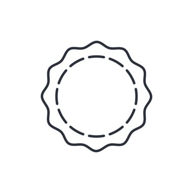 Dekoratif yapışkan etiket. Boş yuvarlak notlar, yapıştırıcı etiketler. Beyaz arkaplanda izole edilmiş vektör doğrusal simgesi.