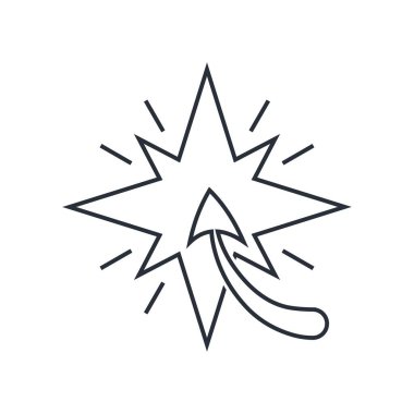 Işık için çabalamak, mükemmellik. Beyaz arkaplanda izole edilmiş vektör doğrusal simgesi.