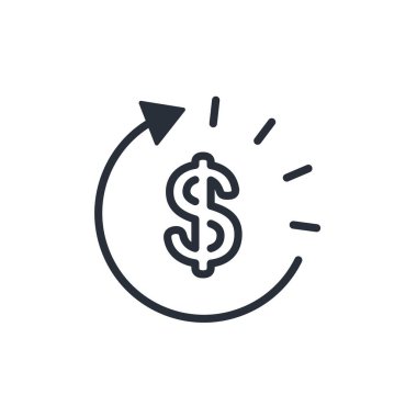 Finansal yönetimi değiştir. Beyaz arkaplanda izole edilmiş vektör doğrusal simgesi.