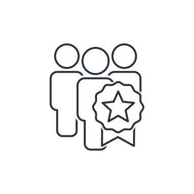 Süper takım. Beyaz arkaplanda izole edilmiş vektör doğrusal simgesi.