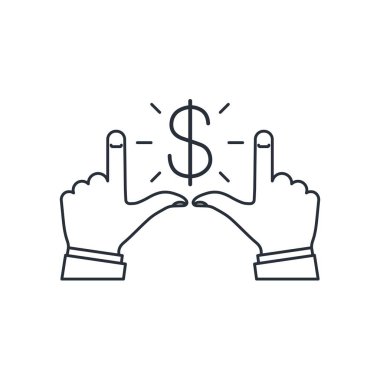 Finansal boyutta. Beyaz arkaplanda izole edilmiş vektör doğrusal simgesi.