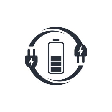 Şarj istasyonu. Beyaz arkaplanda izole edilmiş vektör doğrusal simgesi.