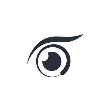 Dönen göz bebeği. İzleme, gözlem. Vektör illüstrasyonu beyaz arkaplanda izole edildi.