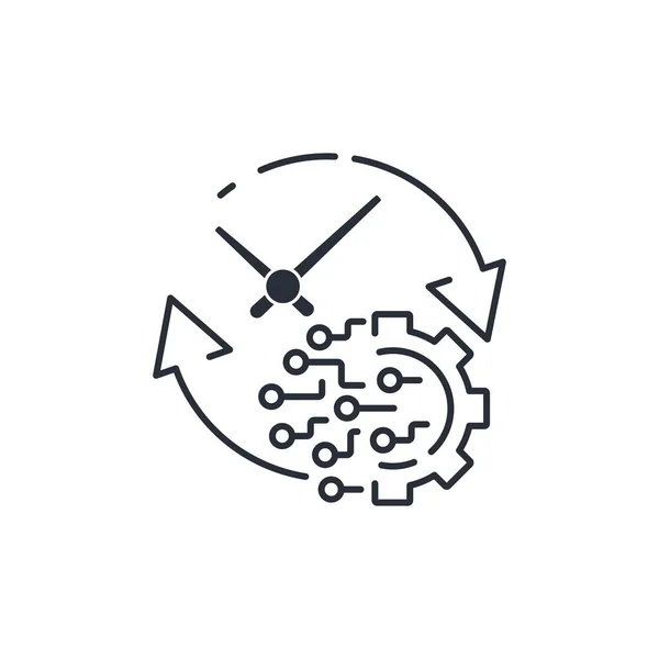 Zeit Der Priorität Für Neue Elektronische Technologien Lineares Vektor Symbol — Stockvektor