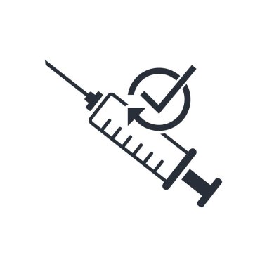 Tıbbi önlem. Aşılama. Beyaz arkaplanda izole edilmiş vektör doğrusal simgesi.