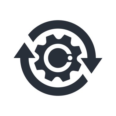 Sistem güncelleniyor. Yazılım güncelleme Bilgisayar programı. İş teknolojisi güncellemesi. Beyaz arkaplanda vektör simgesi izole edildi.