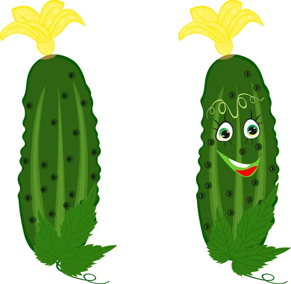 Funny cucumbers — Stock Vector