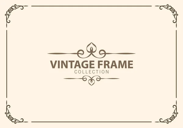 Ornamental Decorative Page Frame Vector Line Style Border Template — Stock Vector
