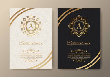 Zarif süslemeli restoran menüsü