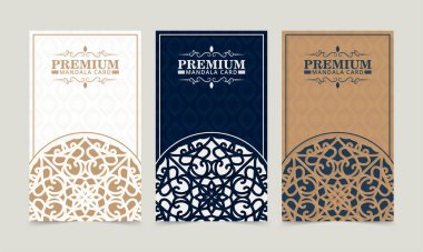 Mandala motifli klasik tebrik kartı.