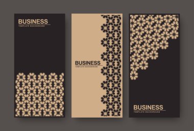 Kahverengi ve siyah soyut çiçek desenli afiş