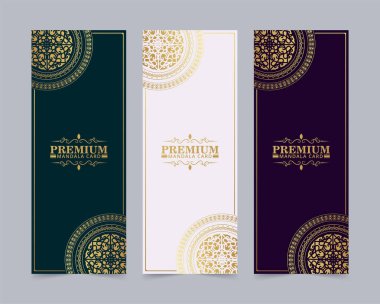 Altın renkli lüks mandala dekoratif kart