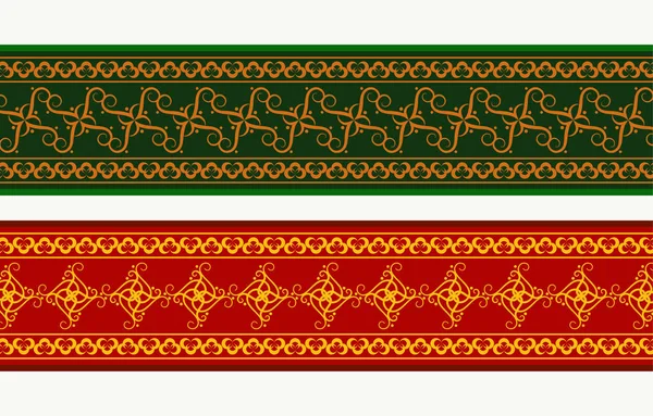 Borda Bandeira Henna Com Borda Colorida —  Vetores de Stock