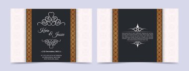 Lüks vintage altın vektör davetiye şablonu