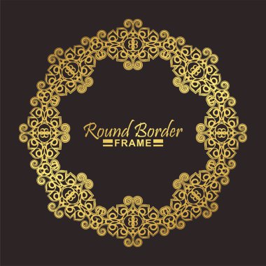 Lüks Altın yuvarlak çiçek çerçevesi tasarımı