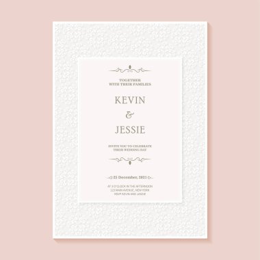 Çiçek desenli düğün davetiyesi