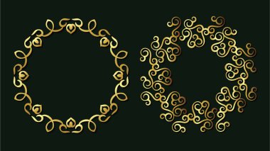 Lüks altın dekoratif çiçek çerçevesi arka planı