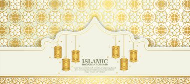 Lüks beyaz ramazan kareem bayrağı