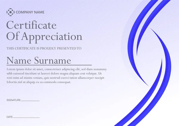 Modèle Certificat Abstrait Bleu — Image vectorielle