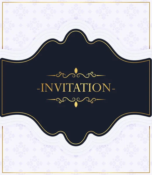 Élégante Invitation Style Motif Bleu — Image vectorielle
