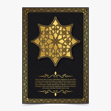 Lüks siyah mandala tarzı tebrik kartı.