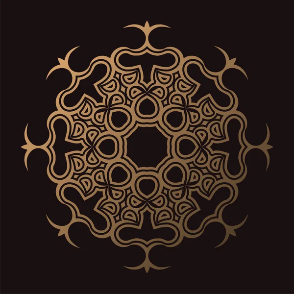 Роскошный Темный Мандала Шаблон Дизайна Фона — стоковый вектор