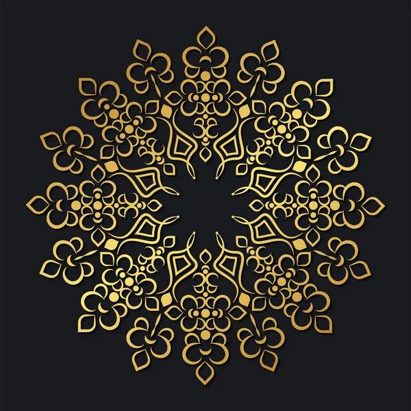 Роскошный Темный Мандала Шаблон Дизайна Фона — стоковый вектор