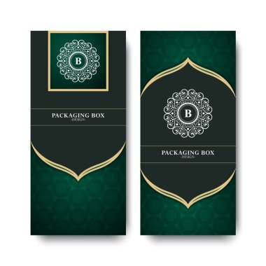 Zarif Süslü Harf B Paketleme Kutusu Tasarım Şablon Kart Ayarları