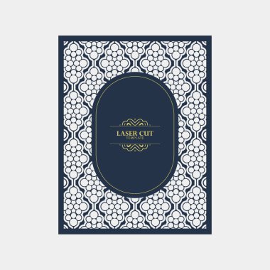 Elegant Geometric Laser Cut Template Card Invitation with Floral Pattern