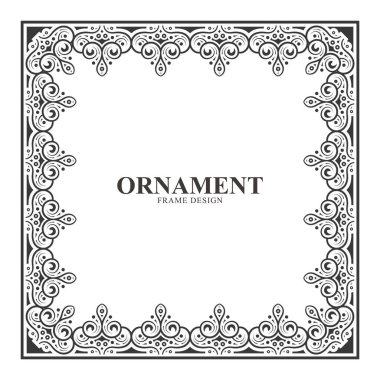 Dekoratif Parşömenli Klasik Dekoratif Kare Çerçevesi