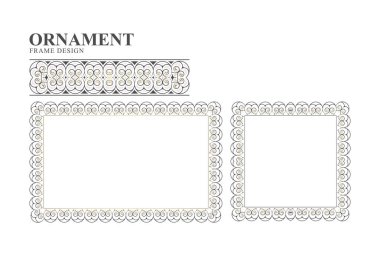 Zarif Kenar Elementleriyle Karmaşık Çizgi Sanat Süsleme Tasarımı