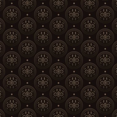 Detaylı Süslü Kalkan Şekil Tekrarlayıcı Dekoratif Duvar Kağıdı Tasarımı